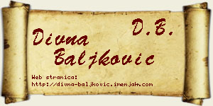 Divna Baljković vizit kartica